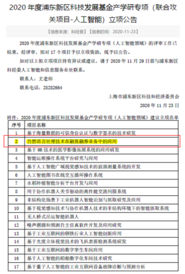 数理与统计学院产学研合作取得新进展 联合攻关人工智能项目获2020年度浦东新区科技发展基金专项资金资助